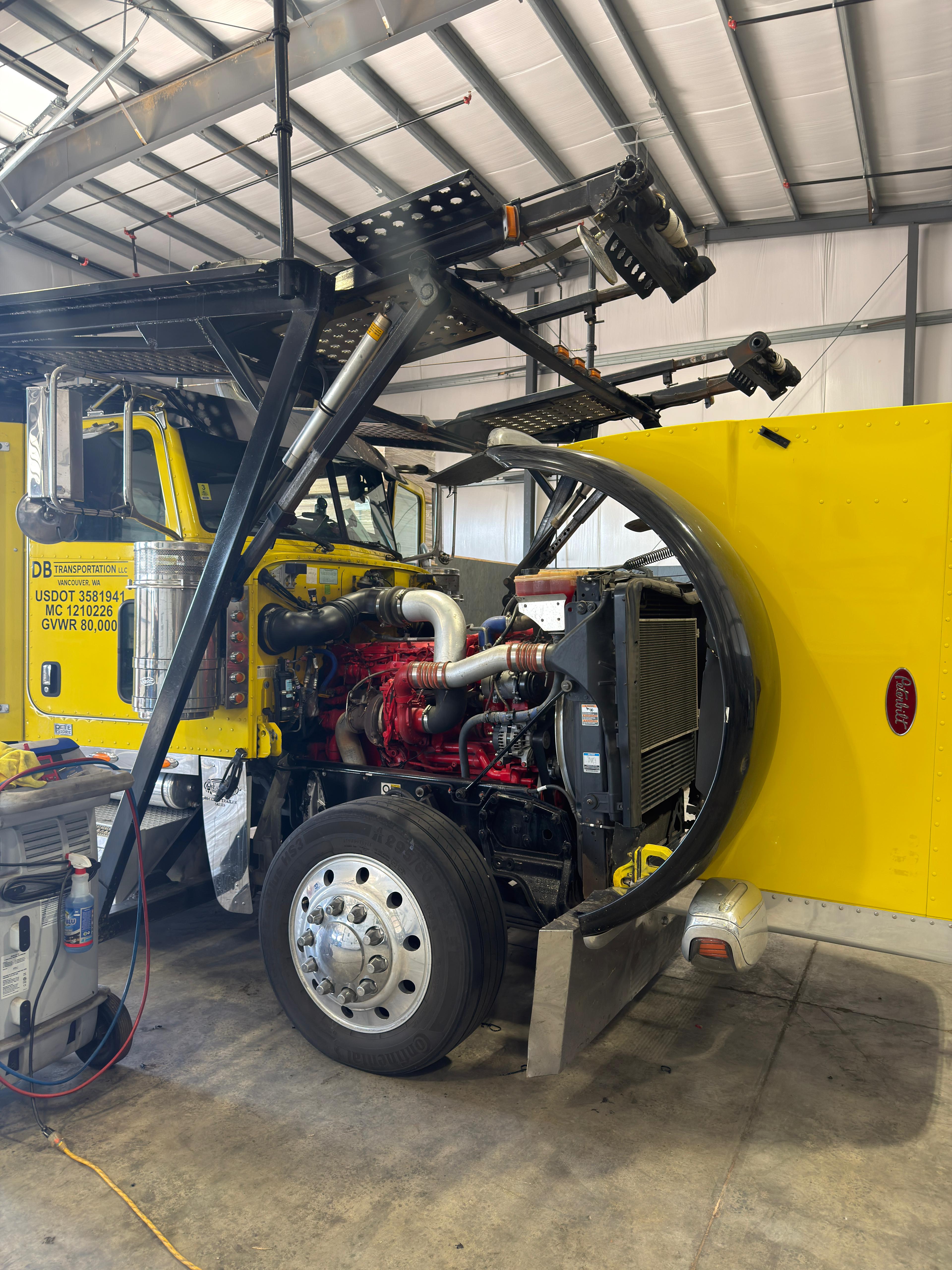 Truck in the Koval HD Fleet service bay